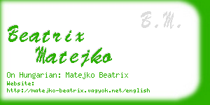 beatrix matejko business card